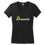Khronaholic "CannaCrown" Ladies V-Neck T-Shirt