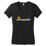 Khronaholic "CannaCrown" Ladies V-Neck T-Shirt